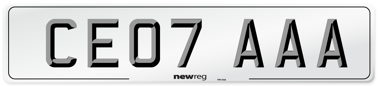 CE07 AAA Number Plate from New Reg